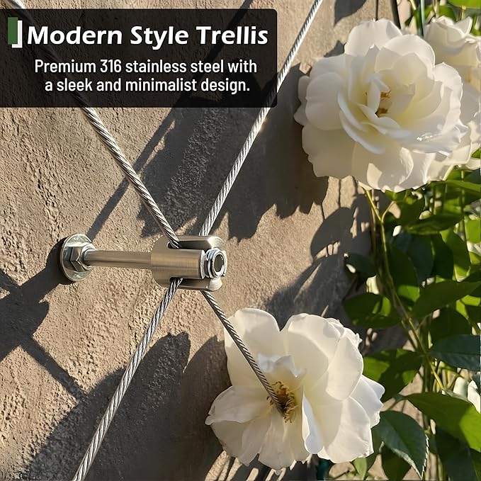 Wire Trellis for Climbing Plants Outdoor, 30-Set Wall Trellis Kit, T316 - Image 2