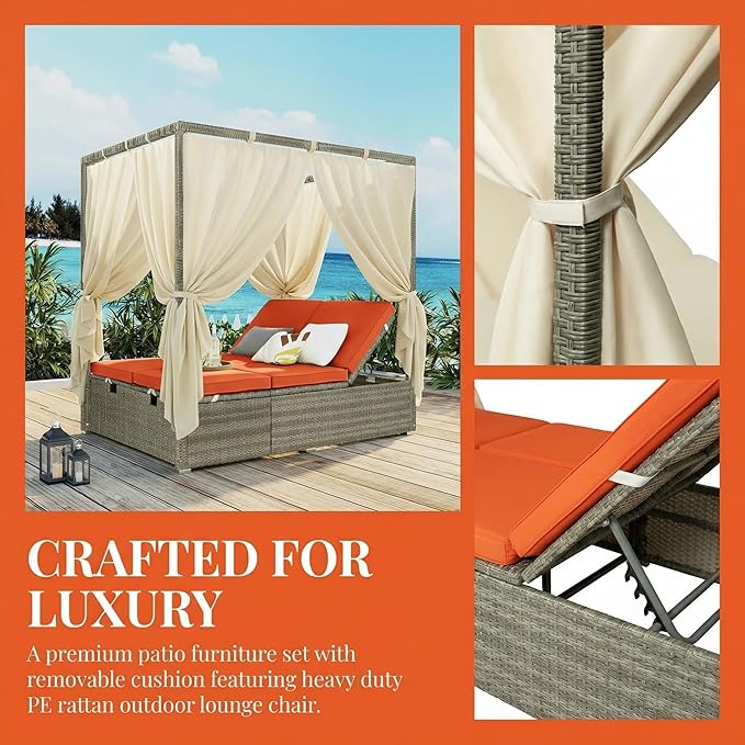 Harper & Bright Designs Adjustable Outdoor Sun Lounger - Image 5