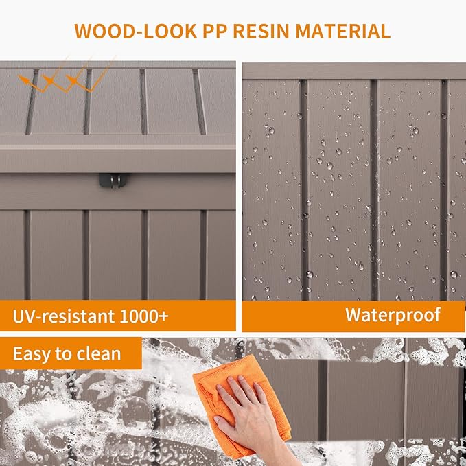 40 Gallon Resin Deck Box, Lockable Patio Outdoor Storage Box - Image 6