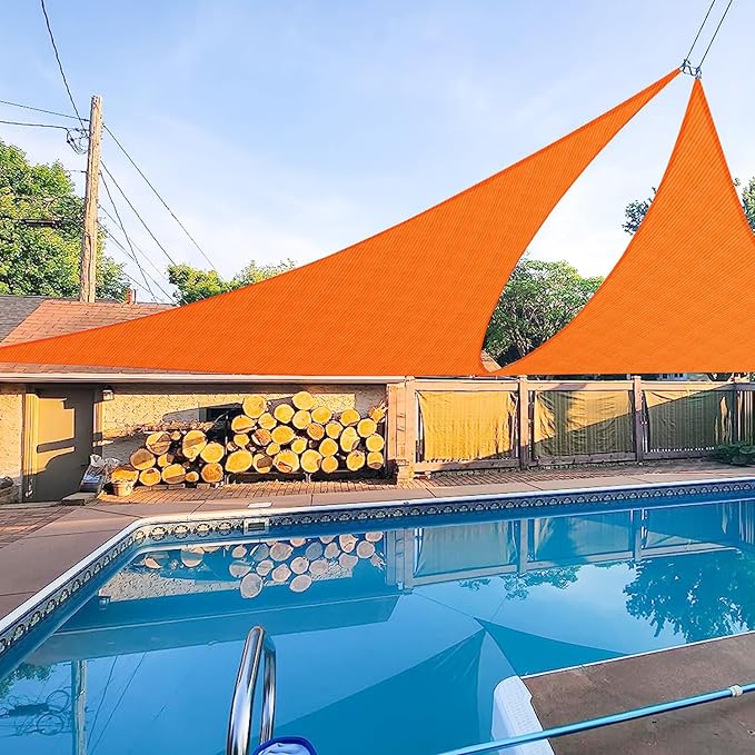 E&K Sunrise 15' x 15' x 15' Sun Shade Sail Triangle Canopy Shade Cover UV Block by EKSUNRISEINC