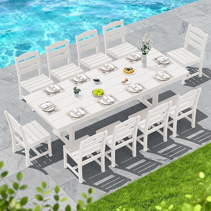 SERWALL 11 Piece Outdoor Dining Set - Image 7