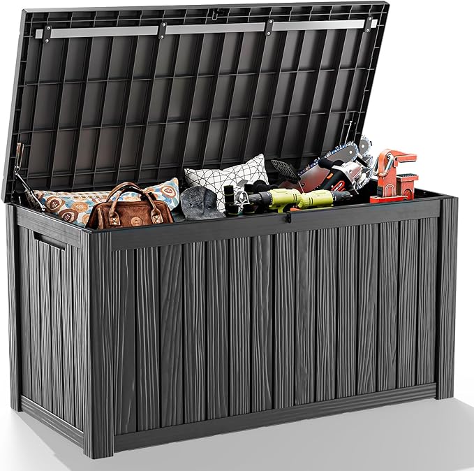 EasyUp 180 Gallon Outdoor Deck Box Waterproof, UV Resistant Resin Outdoor by EASYUP