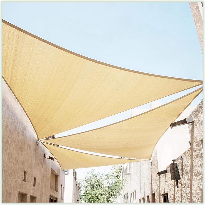 ColourTree 20' x 20' x 28.3' Beige Right Triangle CTAPRT20 Sun Shade Sail by ColourTree