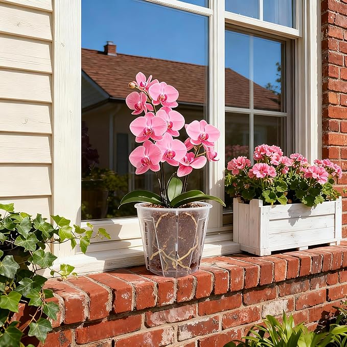 5 Inch Side-Open Orchid Pots 6 Pack, Breathable Slotted Flower Pots - Image 6
