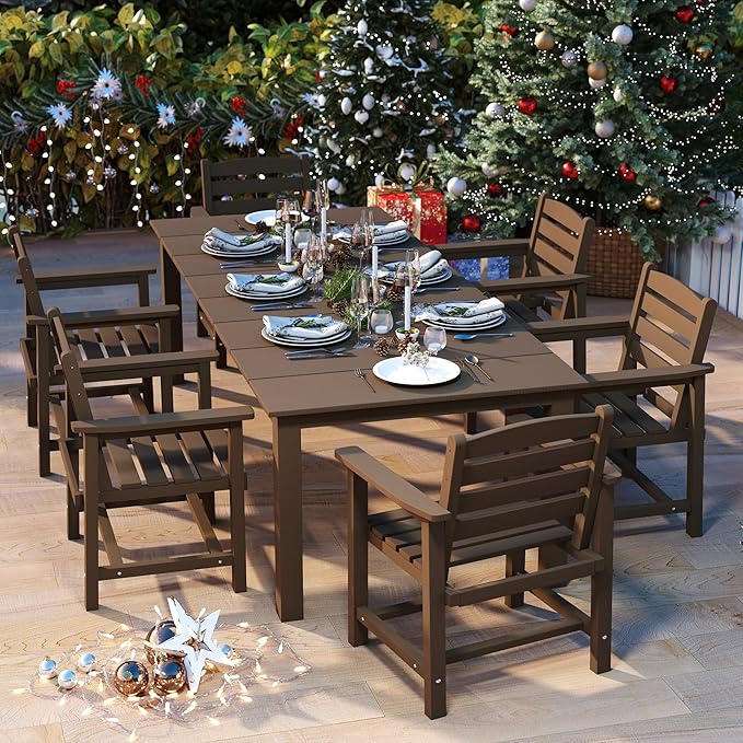 7-Piece Brown Outdoor Dining Set by PatioKingdom