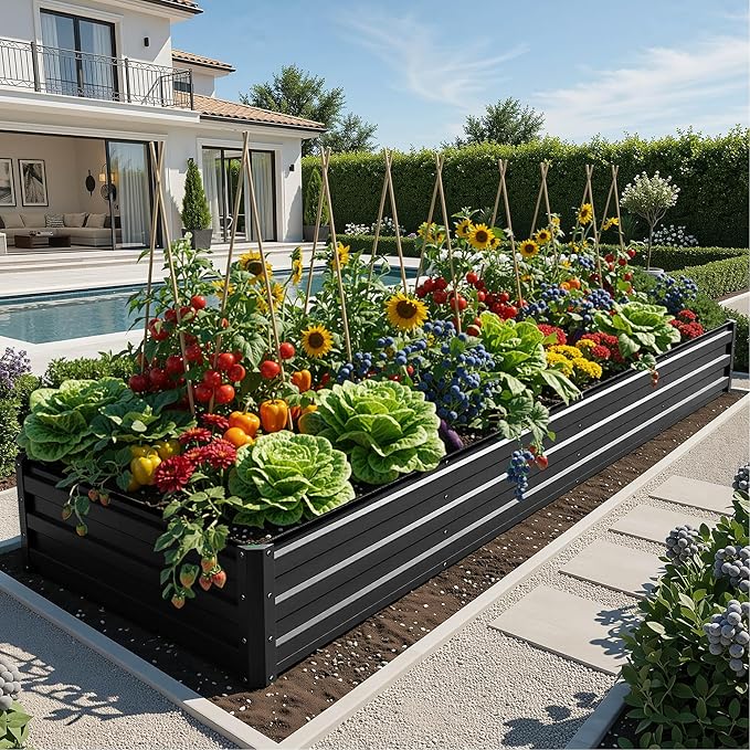 YITAHOME 6pcs 12x4x1 ft Galvanized Raised Garden Bed Kit, Large Metal Planter - Image 2