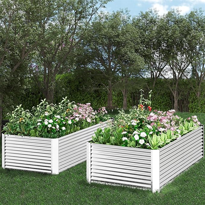 FRIZIONE 3pcs Tall 4x2ft Galvanized Raised Garden Bed Outdoor, Steel Garden Bed - Image 9