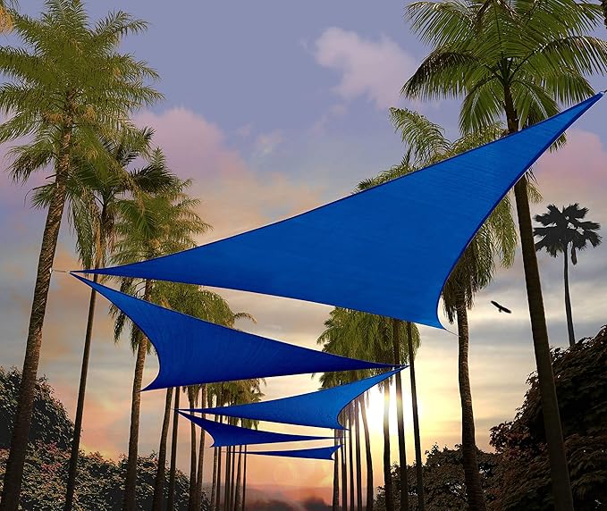Amgo Custom Size 9' x 9' x 9' Blue Triangle Sun Shade Sail UPF50+ AGTAPRT12 by Amgo