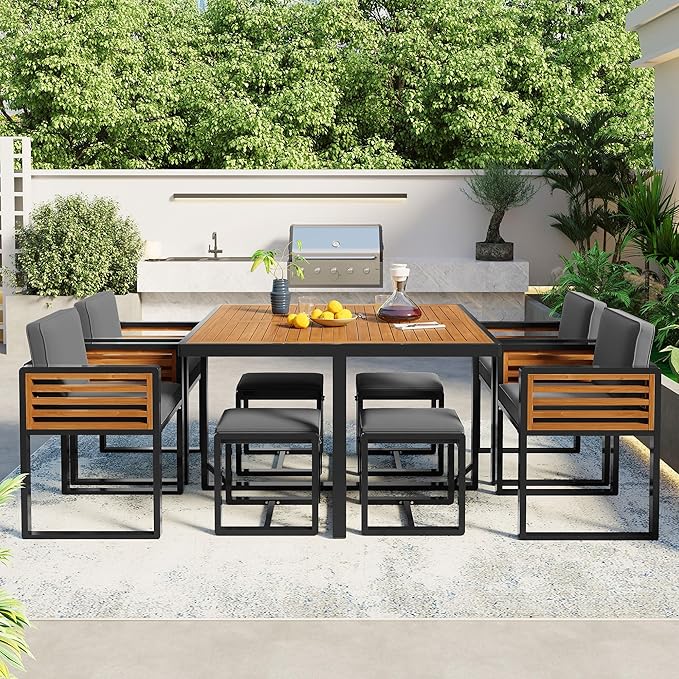 Merax 9 Pieces Outdoor Dining Set - Image 3