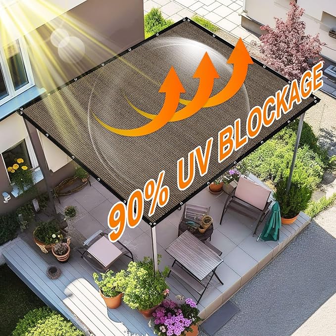 Artpuch 90% Sun Shade Cloth, 4 x 10 FT Pergola Shade Cover Canopy - Image 3