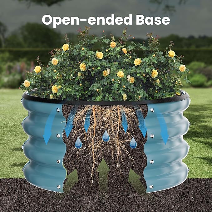 ZXZYHFTY Round Galvanized Raised Garden Bed kit, Round Large Metal Raised - Image 7