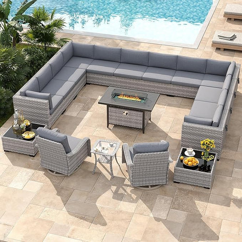 14-Seat Outdoor Wicker Patio Furniture Set - Image 2