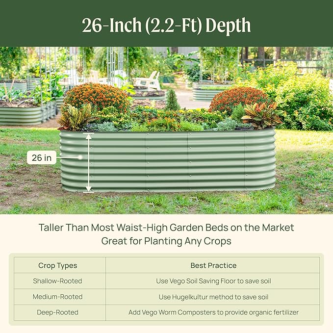 Vego garden 26" Extra Tall Raised Garden Bed Kits, 6 in 1 Modular Raised - Image 6