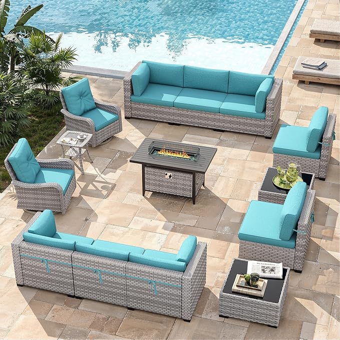 10-Seat Outdoor Wicker Patio Furniture Set - Image 2