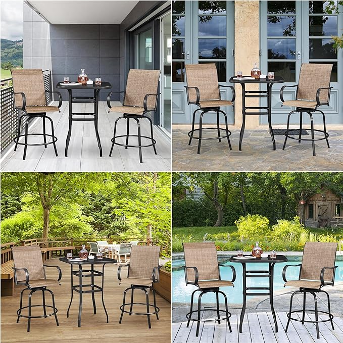 Yaheetech Patio Bar Table Tempered Glass, Height High Top Outdoor Pub Height - Image 8