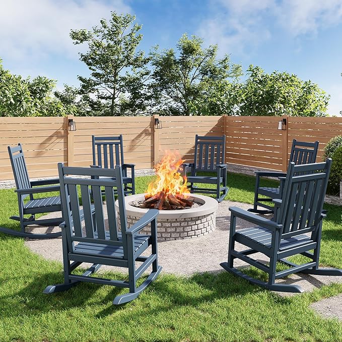 GarveeLife Poly Lumber Rocking Chair Outdoor Set of 6 by GarveeLife