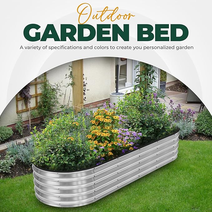 Utopia Home Galvanized Raised Garden Bed, 6 by 2 feet Lightweight Planter Boxes - Image 7