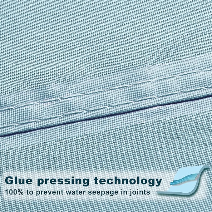 SUNNY GUARD Waterproof Sun Shade Sail 16' x 16' x 16' Sky Blue Triangle UV - Image 3