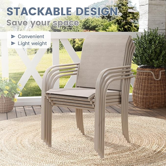 VICLLAX Large Patio Dining Furniture Set, Outdoor Dining Set - Image 3