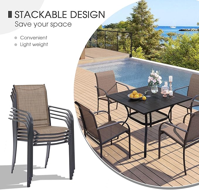 VICLLAX Patio Dining Set for 4, Outdoor Furniture Set Includes 41.2" Round - Image 3