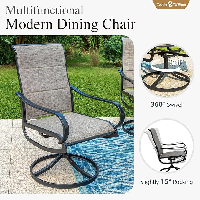 Sophia & William Patio Furniture Set Large Square Dining Table - Image 3