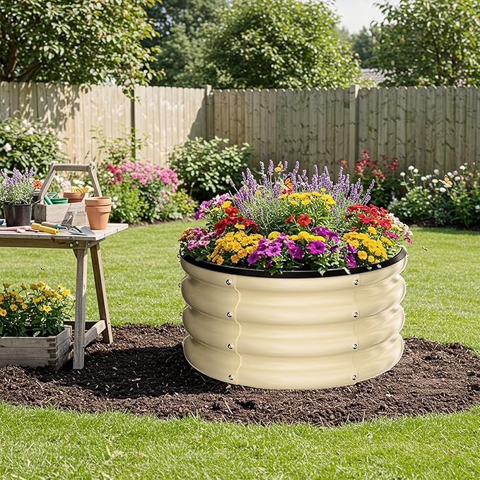 ZXZYHFTY Round Galvanized Raised Garden Bed kit, Round Large Metal Raised - Image 9