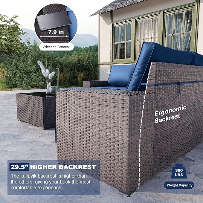 Kullavik 13PCS Outdoor Patio Furniture Set - Image 3
