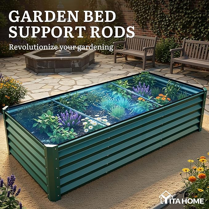 YITAHOME 8x4x1.5 ft Galvanized Raised Garden Bed Kit, Large Metal Planter Box - Image 6