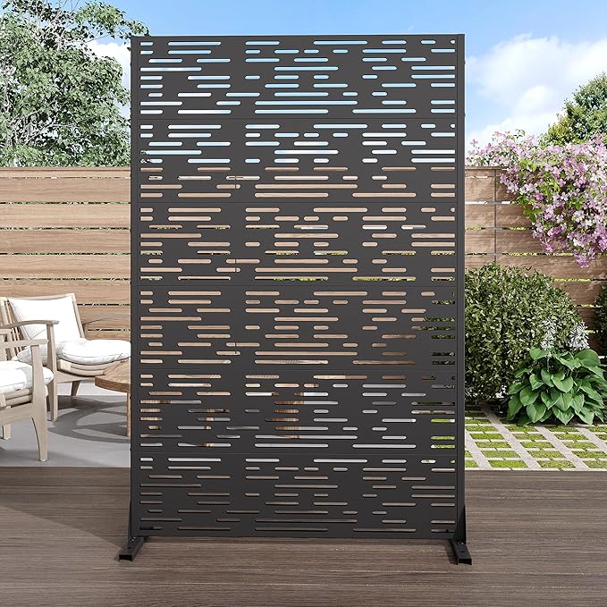 Casaphoria 72" H x 47" W Metal Privacy Screen, Outdoor Freestanding Decorative by Casaphoria