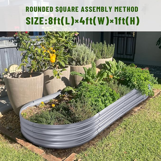Land Guard 8×4×1 ft Galvanized Raised Garden Bed Kit，Raised Garden Boxes Outdoor - Image 6