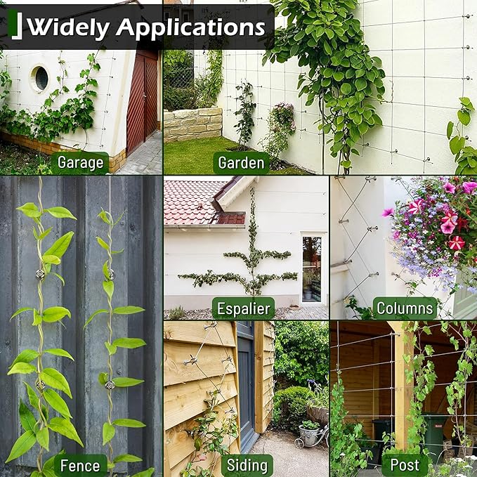 Wire Trellis for Climbing Plants Outdoor, 20-Set Wall Trellis Kit, T316 - Image 7