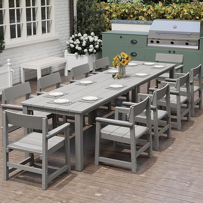 12-Piece HIPS Patio Dining Set for 10 Person Outdoor Dining Sets - Image 3