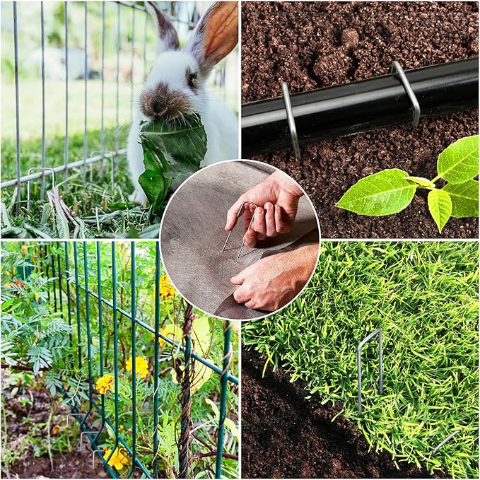 HongWay 360 Pack 6 Inch Landscape Staples, Galvanized Garden Staples 11 Gauge - Image 4