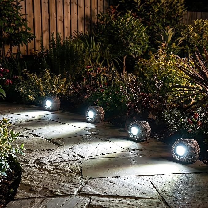 Solar Rock Lights Outdoor – 2 Pack Waterproof LED Landscape Garden Spotlights - Image 8