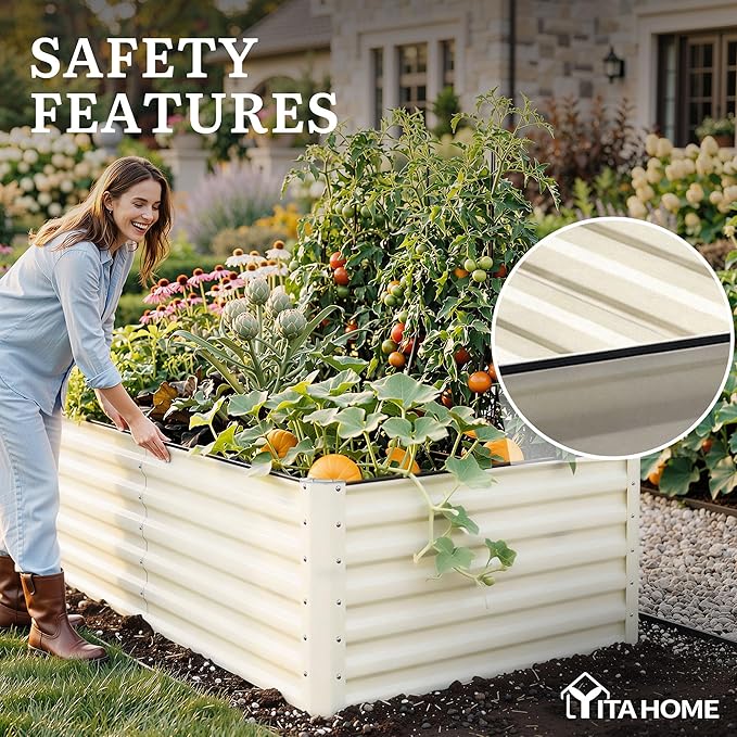 YITAHOME 8x4x2ft Large Raised Garden Bed Kit, Galvanized Metal Planter Box - Image 6