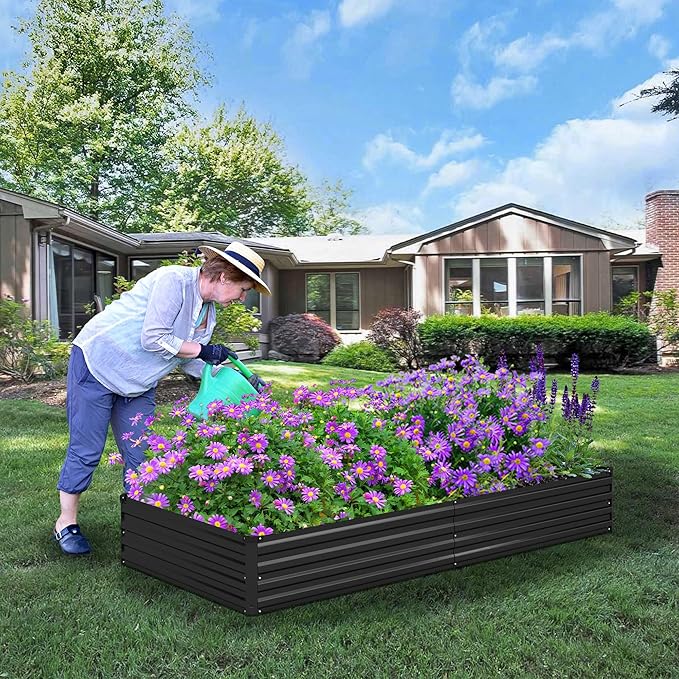 12x4x1.5ft Galvanized Raised Garden Bed, Outdoor Planter Box Metal Patio Kit - Image 5