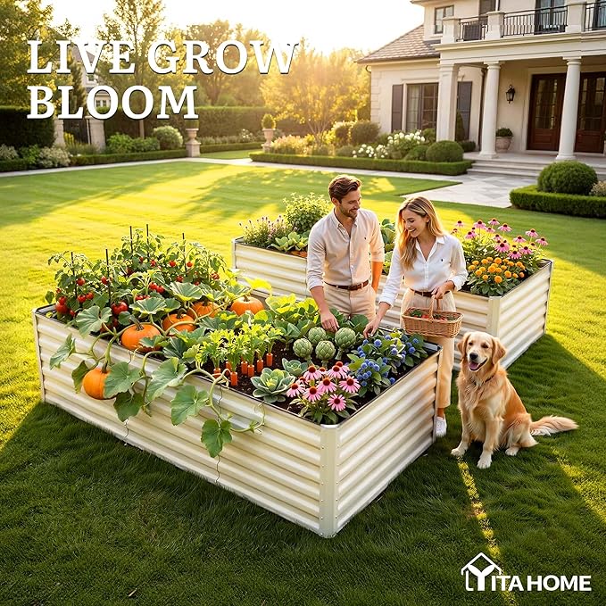 YITAHOME 8x4x2ft Large Raised Garden Bed Kit, Galvanized Metal Planter Box - Image 3