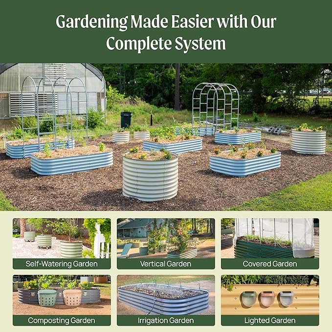 32" Extra Tall Raised Garden Bed Kits, 3.5 x 5 x 2.7ft Raised Planter Box - Image 9