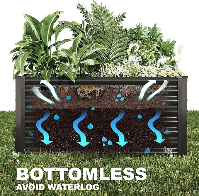 12x2x2ft Raised Garden Beds Outdoor Kit, Galvanized Planter Garden Boxes Outdoor - Image 5