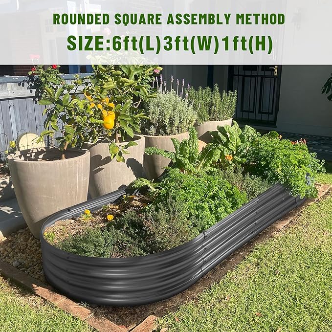 Land Guard 6×3×1 ft Galvanized Raised Garden Bed Kit， Raised Garden Boxes - Image 6