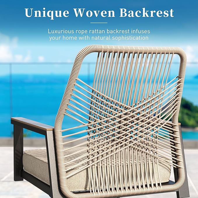 Patio Dining Set 9 Piece, 8 x Woven Rattan Swivel Chairs - Image 2