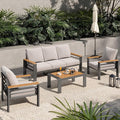 Aoxun Aluminum Outdoor Patio Furniture Set, 5 Seats Outdoor Sectional by Aoxun