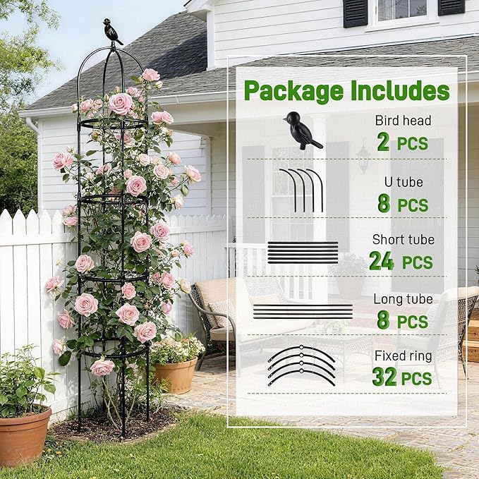 2 Pack Trellis for Climbing Planting Outdoor, 6ft Plant Trellis-Rustproof Metal - Image 7