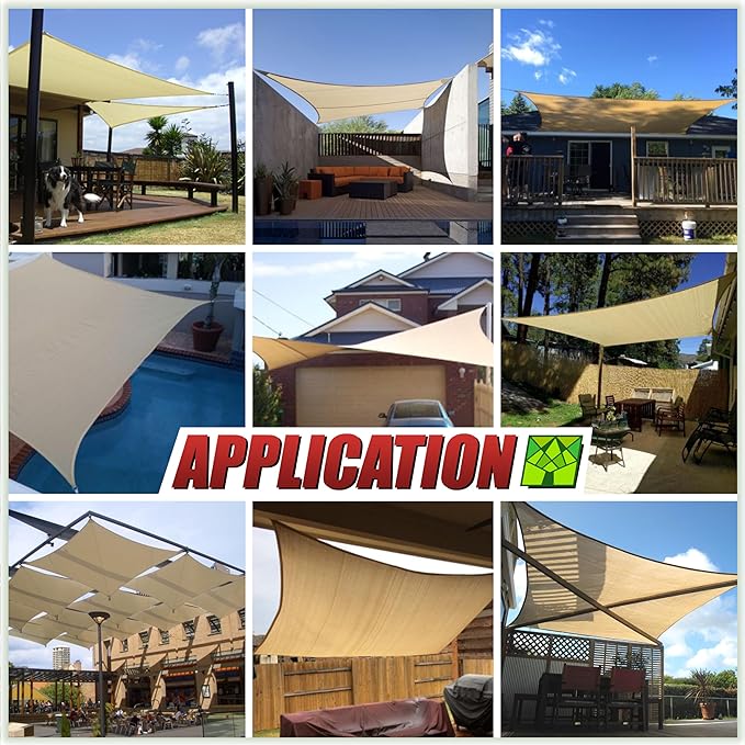 ColourTree TAPR1616 Custom Size 14' x 17' White Sun Shade Sail Canopy UV Block - Image 3