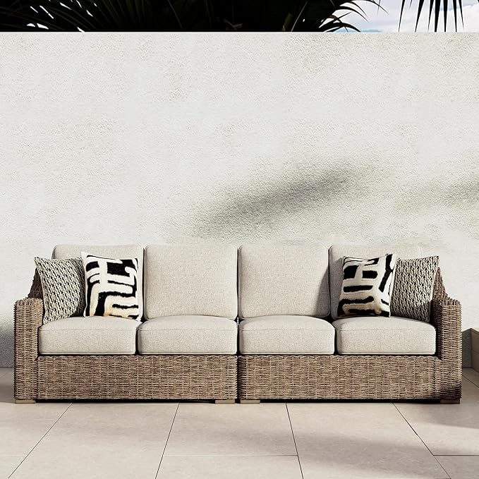 Signature Design by Ashley Beachcroft Outdoor Left & Right Arm Facing Wicker - Image 2