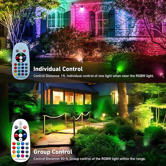 Halloween Christmas Outdoor Spotlights, 12W RGBW Colors Changing Landscape - Image 5