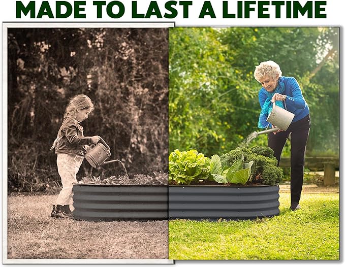 Plant & Plot Galvanized Raised Garden Beds Outdoor // 6×3×1 ft Planter Raised - Image 3