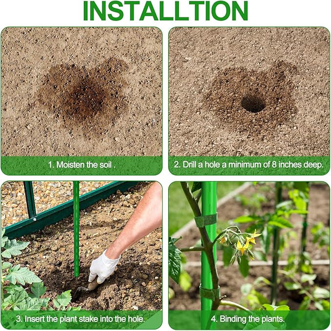 WAENLIR Garden Stakes 48 inch 4ft Sturdy Tomato Stakes, Plant Stakes - Image 5