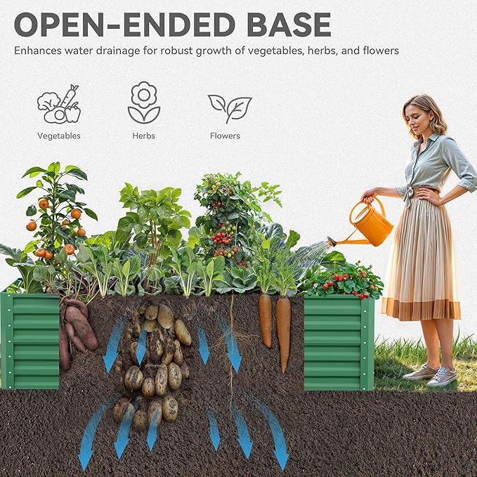 YITAHOME 6x3x2 ft 2pcs Galvanized Raised Garden Bed Kit, Large Metal Planter Box - Image 4