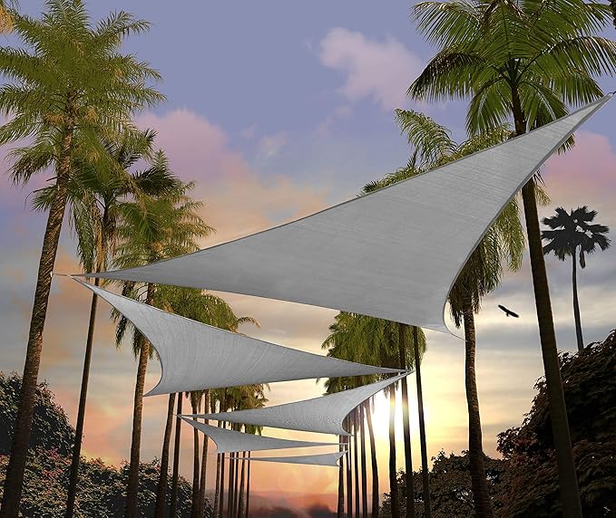 Amgo Custom Size 17' x 17' x 17' Gray Triangle Sun Shade Sail UPF50+ AGTAPRT12 by Amgo